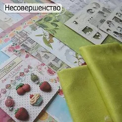 БРАК Комплект бумаги 30х30 см, отрезы микрозамши, декор