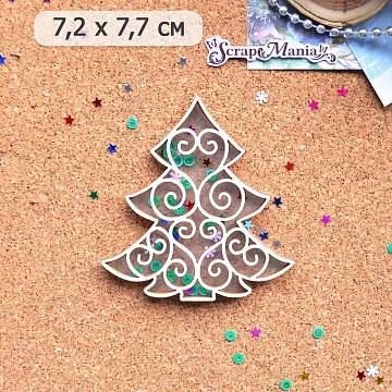 Шейкер "Фономикс. Новогодний. Ажурная елка маленькая", 7,2х7,7 см (ScrapMania)