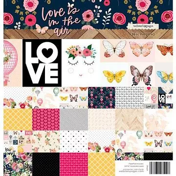 Набор бумаги 20х20 см "Love is in the air", 24 листа (Webster's Pages)