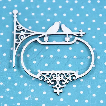 Украшение из чипборда "Вывеска с птичками", мини (Рукоделушка)