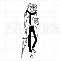 Штамп "Хипстеры. Ричард", 3,2х10 см (Скрапклуб)