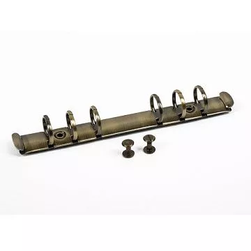 Кольцевой механизм с триггером и 2 винтами, 6 колец диам. 2,5 см, длина 17,5 см, цвет античная бронза (Mr.Painter)