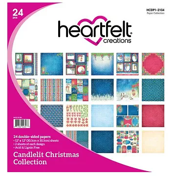 Набор бумаги 30х30 см "Candelelit Christmas", 24 листа (Heartfelt Creations)