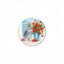 Фишка "Котенок с букетом" (ScrapMania)