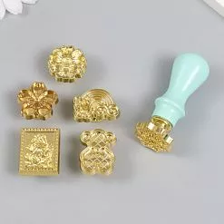 Набор печатей для сургуча с деревянной ручкой "Игрушки", 6 шт