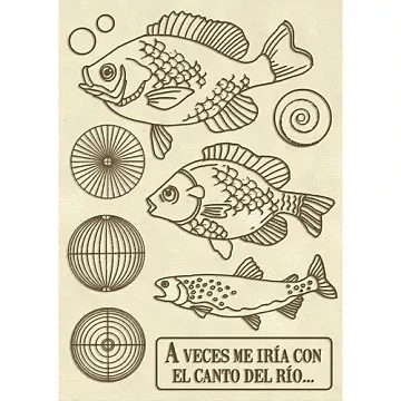 Набор деревянных украшений "Forest. Fish", 9х6 см (Stamperia)
