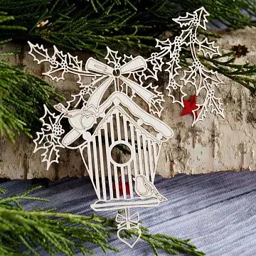 Чипборд "Новогодний скворечник", 7,3х8,8 см (LeoMammy)