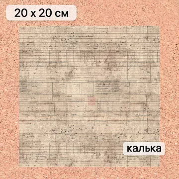 Калька 20х20 см "Старый архив 21", плотность 110 гр/м2 (ScrapMania)