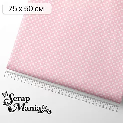Отрез ткани 75х50 см "День рождения. Горох на розовом" (ScrapMania) Отрез ткани 75х50 см "День рождения. Горох на розовом" (ScrapMania)