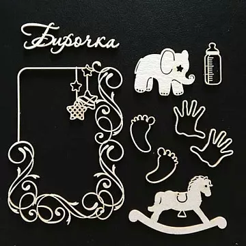 Набор украшений из чипборда "Ладошка" (Fleur-design)