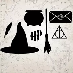 Штамп "Гарри Поттер 07. Набор со шляпой", 5х4 см (Креатив) Штамп "Гарри Поттер 07. Набор со шляпой", 5х4 см (Креатив)