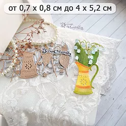 Нож "Цветочный комплимент. Кувшин и ландыши", 4х5,2 см (ScrapMania)