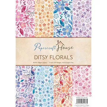 Набор бумаги A4 см "Ditsy florals", 40 листов (Papercraft)