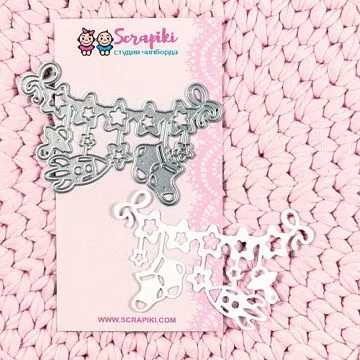 Нож "Гирлянда для мальчика", 7х9 см (Scrapiki)