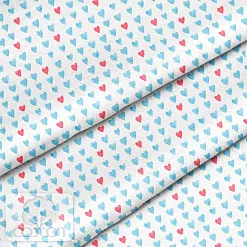 Отрез ткани 79х50 см "Сердечки голубые" (Cotton)