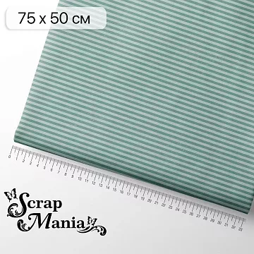 Отрез ткани 75х50 см "Школьная жизнь. Темно-бирюзовая полоска" (ScrapMania)