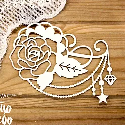 Украшение из чипборда "Орнамент из роз 5" (Просто небо) Украшение из чипборда "Орнамент из роз 5" (Просто небо)