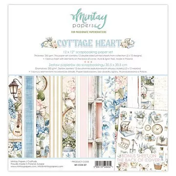 Набор бумаги 30х30 см "Cottage Heart", 12 листов (Mintay)