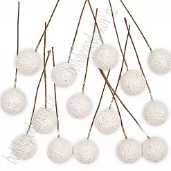 Букет ягод с глиттером "Белый", 1,5 см, 10 шт