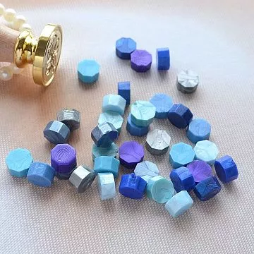 Сургуч в пакете "Восьмигранник. Оттенки синего. Перламутровый", 40 шт