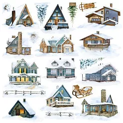 Набор веллума 15х15 см "Winter Journey", 6 листов (Ciao bella)