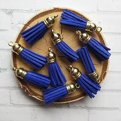 Набор украшений "Кисточки синие с золотым колпачком" Набор украшений "Кисточки синие с золотым колпачком"