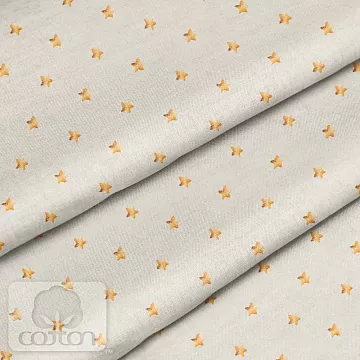 Отрез ткани 79х50 см "Золотые звезды на бежевом" (Cotton)