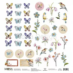 Бумага "Цветочное бохо. Картинки" (MonaDesign)