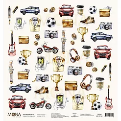 Набор бумаги 30х30 см "Hipster", 12 листов (MonaDesign)