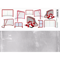 Лист с картинками 10х30 см "Хоккей. Ворота" (ScrapMania)