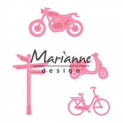 Набор ножей для вырубки "Велосипед и указатель" (Marianne design)