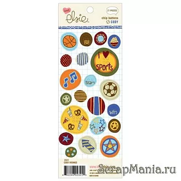 Набор пуговиц из чипборда "Cody rounds" (Ki Memories)