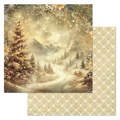 Бумага "Золотой Новый Год. Праздник в горах" (ScrapMania)