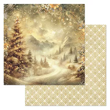 Бумага "Золотой Новый Год. Праздник в горах" (ScrapMania)