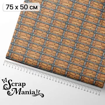 Отрез ткани 75х50 см "Лукоморье. Крепкие ворота" (ScrapMania)