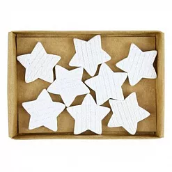 Набор украшений "Белые звёздочки", 8 шт (ScrapBerry's)