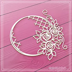 Чипборд "Круглая рамка с розами" (СкрапМагия) Чипборд "Круглая рамка с розами" (СкрапМагия)