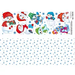 Лист с картинками 10х30 см "Снеговички в шапках" (ScrapMania)