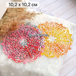 Нож "Салфетка. Мандала цветочные спирали", 10,2х10,2 см (ScrapMania)