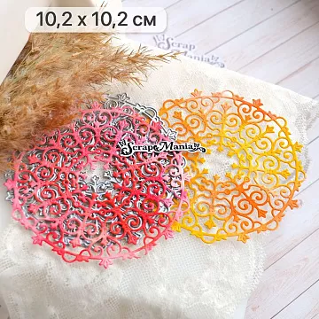 Нож "Салфетка. Мандала цветочные спирали", 10,2х10,2 см (ScrapMania)