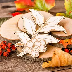 Чипборд "Ветка брусники", 4,5х6 см (WoodHome)