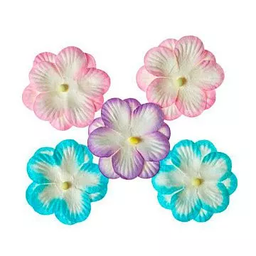 Набор цветочков "Анютины глазки", цвет голубой, фиолетовый, розовый (ScrapBerry's)