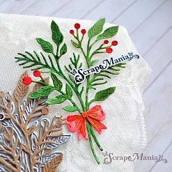 Нож "Новогодняя красота. Букет с бантом", 7,5х10,4 см (ScrapMania) Нож "Новогодняя красота. Букет с бантом", 7,5х10,4 см (ScrapMania)