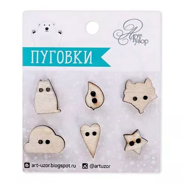 Набор деревянных пуговиц "Милые забавы" (АртУзор)
