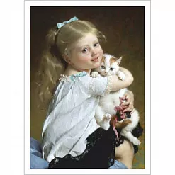 Тканевая карточка "Любимая доченька. С котенком" (ScrapMania)