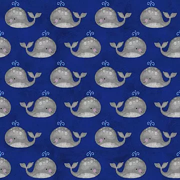 Отрез ткани 50х55 см "Морские киты" (PEPPY)
