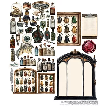 Бумага 15х30 см "Behind Closed Doors. Для вырезания. Склянки" (Alchemy of Art)