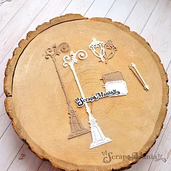 Нож "Усадьба. Уличный фонарь и вывеска", 3,6х11,1 см (ScrapMania)