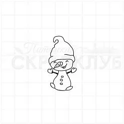 Штамп "Веселый снеговик", 2,2х4 см (Скрапклуб)
