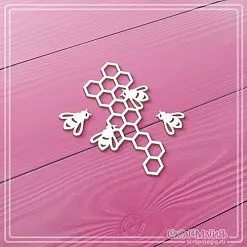 Чипборд "Соты и пчелы", 3,7х6,4 см (СкрапМагия)